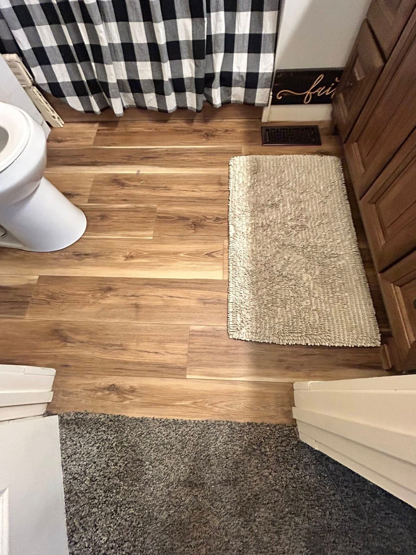 Bathroom Plank Transition